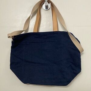 NWT Gap Navy Blue cotton tote bag with Crossbody strap